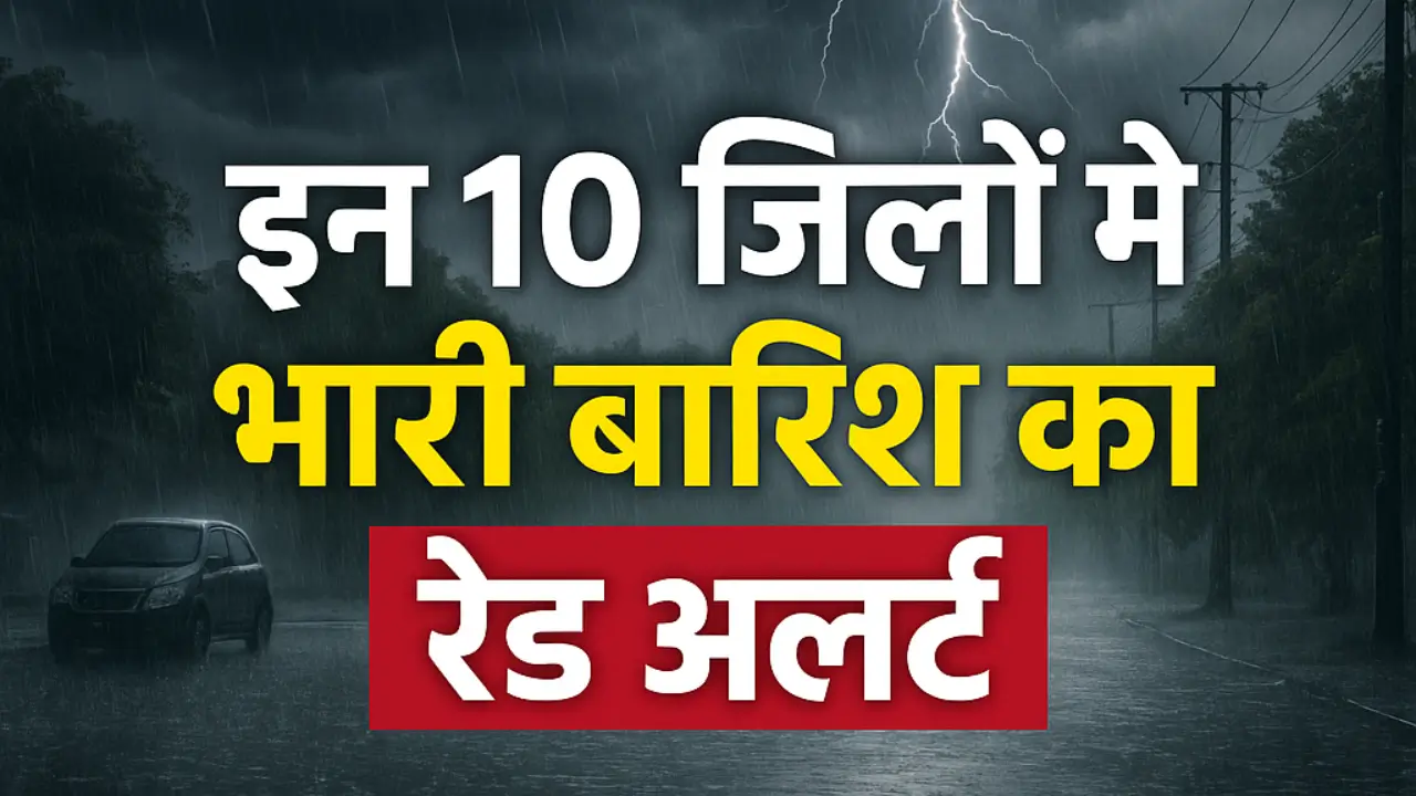 10 जिलों में भारी बारिश का रेड अलर्ट